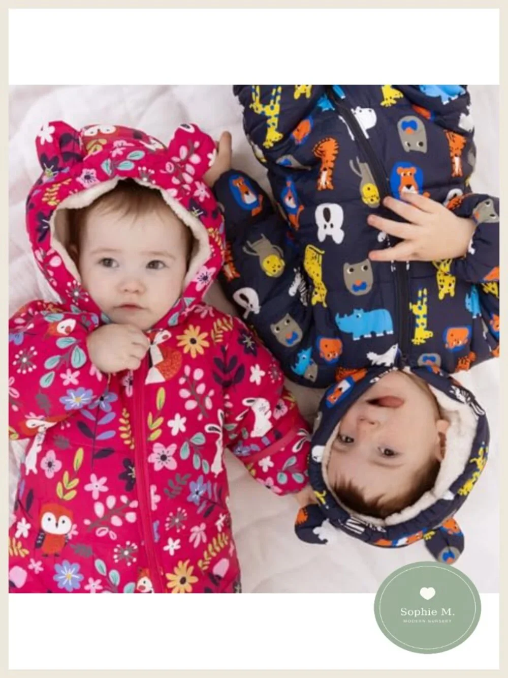 Baby Snowsuit Hooded Winter Jumpsuit Toddler Fleece Lined Zip Up